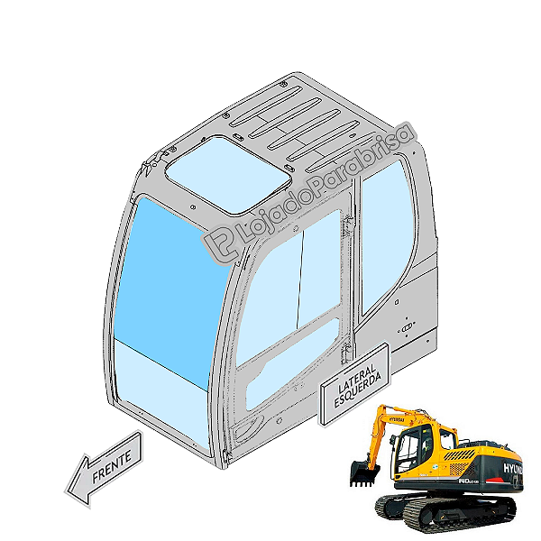 Vidro Parabrisa Frontal - Hyundai R220LC9 Temperado