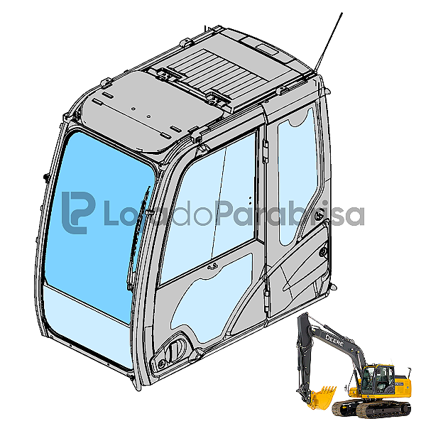 Vidro Parabrisa Superior Jonh Deere 210G 130G 350G Temperado