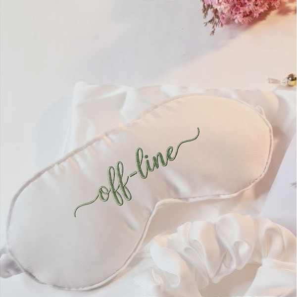 Máscara de Cetim Toque de Seda Bordada Off Line