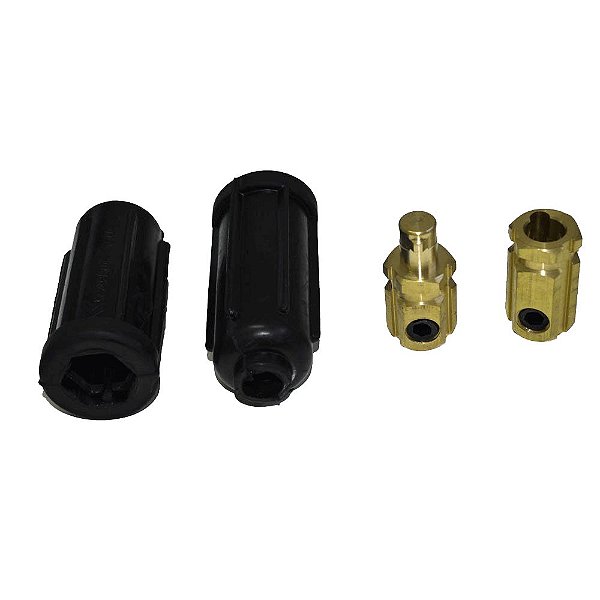 Conector Fêmea Extensão Para Cabo Solda 9MM Capa De Borracha Com 2 Peças Super Tork