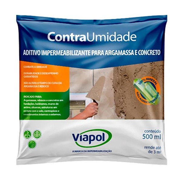 Aditivo Impermeabilizante Contra Umidade Sache 500ml Viapol