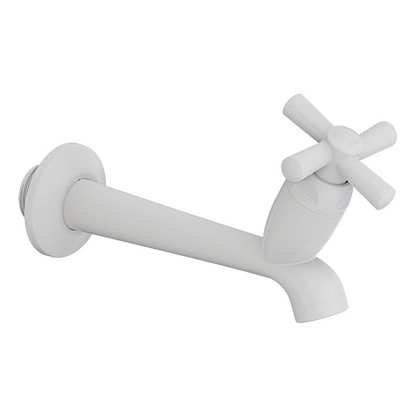 Torneira 15CM para Tanque 300000459 Branca Cross Tigre
