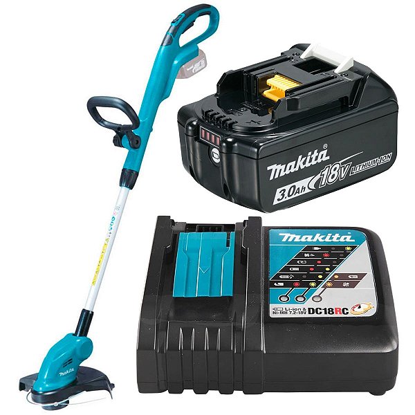 Kit Aparador de Grama 18V DUR181ZC com Bateria e Carregador Makita