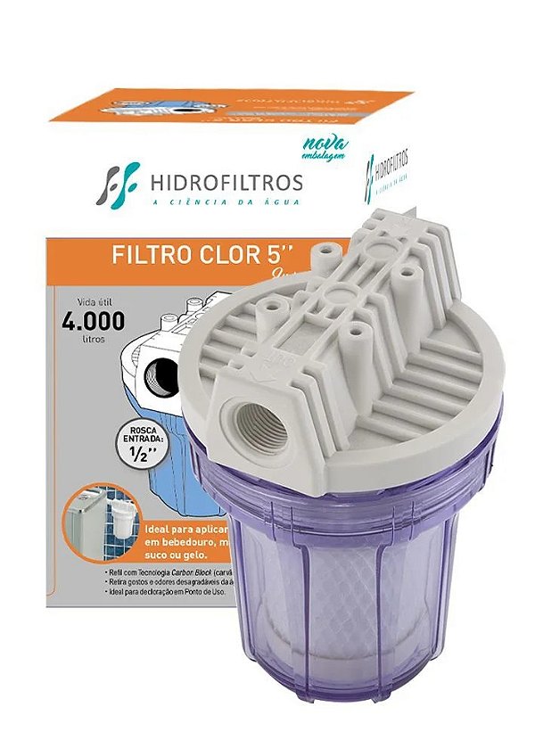 Filtro Clor 5" Transparente- Hidrofiltros