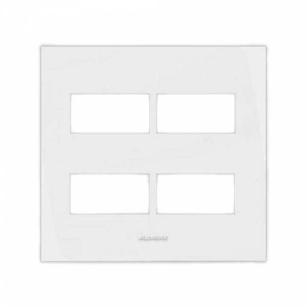 Placa 4x4 para 4 Módulos Inova Pro Branco Alumbra