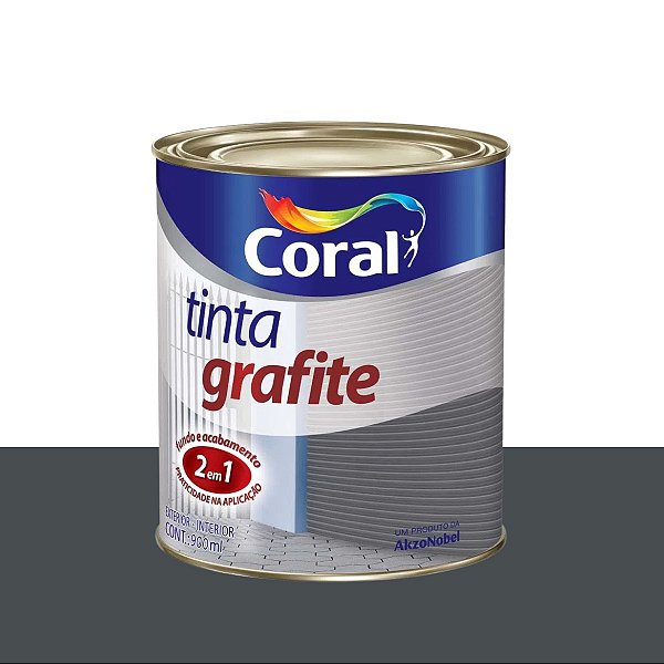 Tinta Fosca Grafite Cinza Escuro 900ml  - Coral