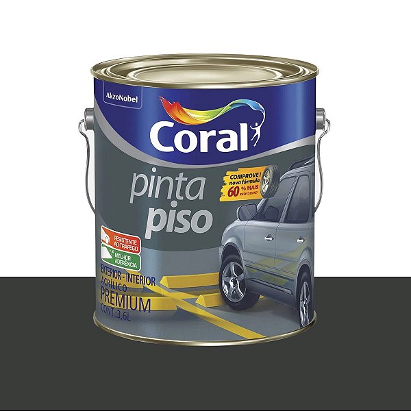 Tinta Pinta Piso Premium Fosco Preto 3,6L - Coral