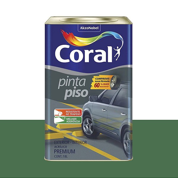 Tinta Pinta Piso Premium Fosco Verde Quadra 18L - Coral