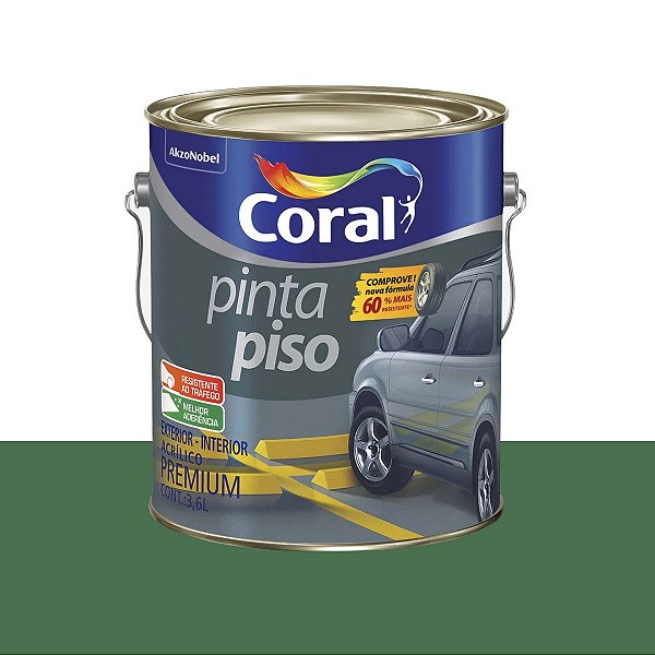 Tinta Pinta Piso Premium Fosco Verde Quadra 3,6L - Coral
