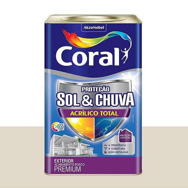 Tinta Fosca Acrílico Total Sol & Chuva Algodão Egípcio 18L -  Coral