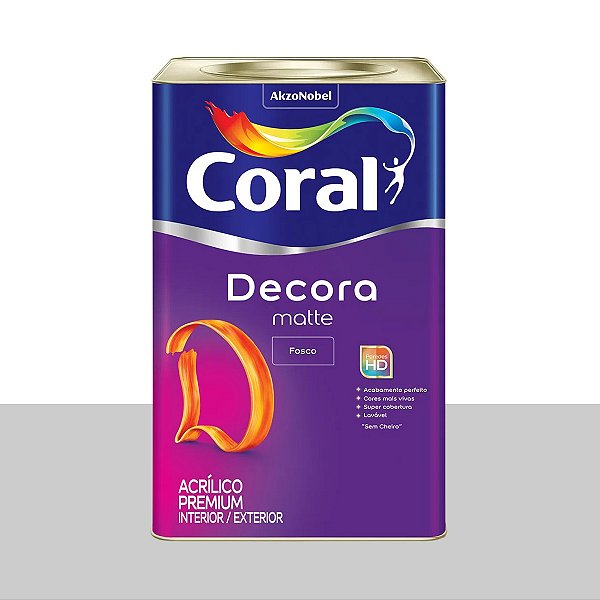 Tinta Acrílica Premium Fosca Decora Matte Algodão Cinzento 18L -  Coral