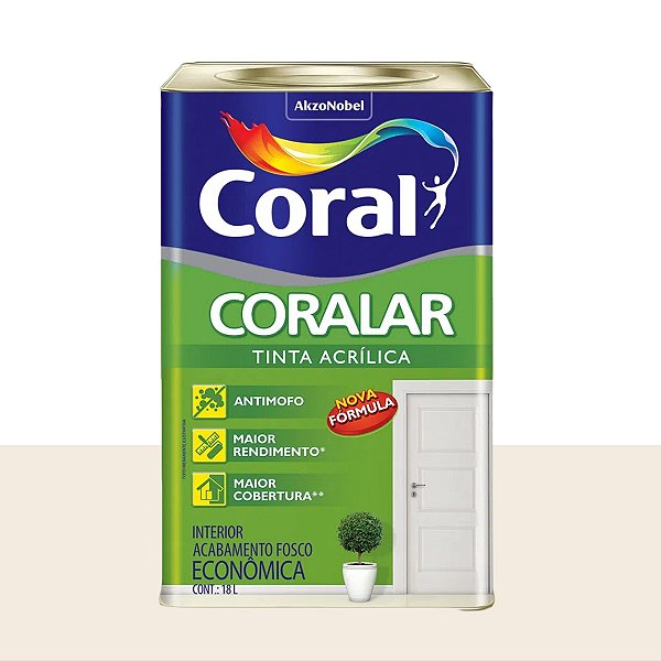 Tinta Acrílica Fosca Econômica Coralar Branco 18L - Coral