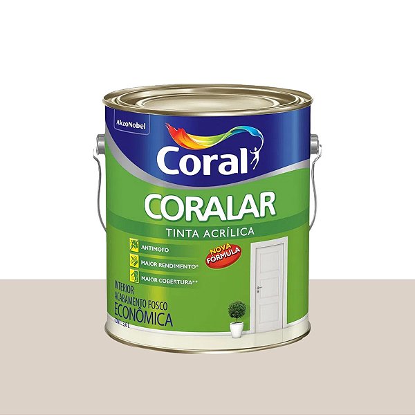 Tinta Acrílica Fosca Econômica Coralar Branco Gelo 3,6L - Coral