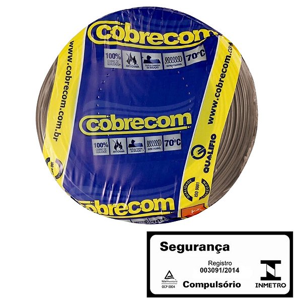 Cabo Flexível 4,0MM Marrom Rolo com 100M Cobrecom