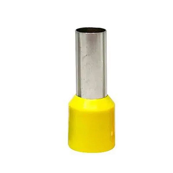 Terminal Tubular Isolado Simples Amarelo 25mm 20 Unidades Sfor