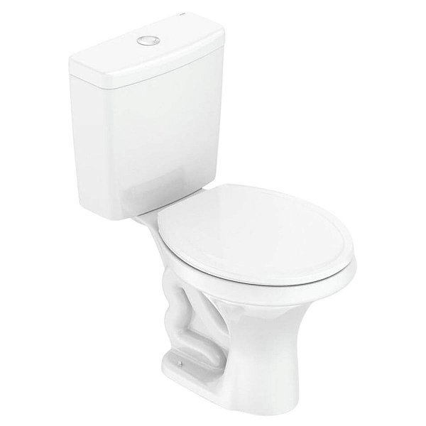 Kit Bacia com Caixa Acoplada, Assento, Anel de Vedação e Fixação Branco Zip Incepa