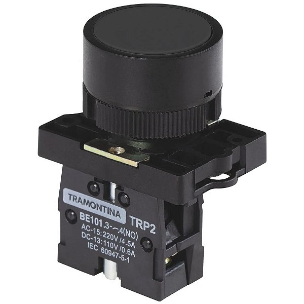 Botão de Impulso TRP2 EA21 1NA com Base de Plástico Preto  58015711 Tramontina