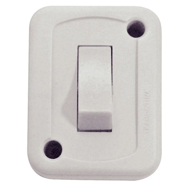 Interruptor de Sobrepor 10A 250V 1 Tecla Simples Branco 57400104 Tramontina