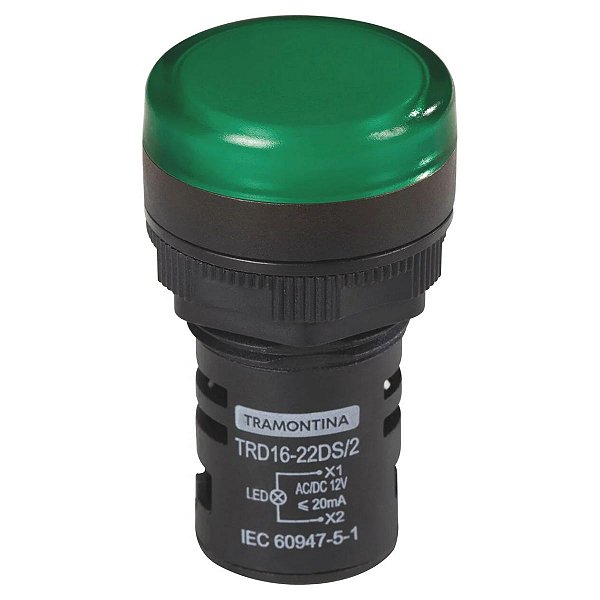 Sinalizador TRD16 22DS/2 12V Verde 58015/464 Tramontina