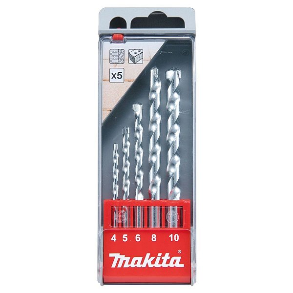 Kit Brocas 4/5/6/8/10MM 5 Peças D-41040 Makita