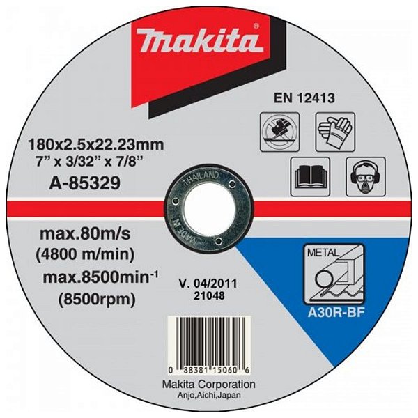 Disco de Corte 180x22,23MM para Metal A-85329 Makita