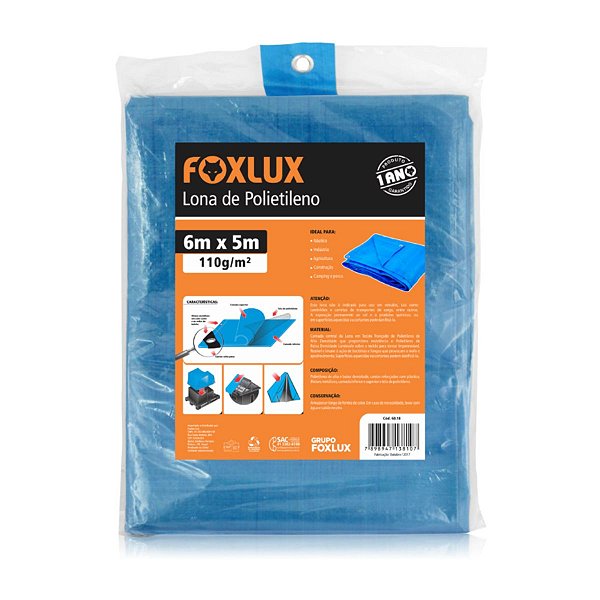 Lona de Polietileno Azul 6m x 5m Foxlux