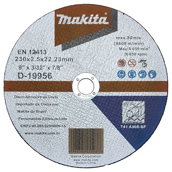 Disco de Corte para Metal D-19956-10 Makita