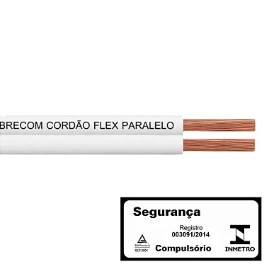 Fio Paralelo 2x1,00MM Branco Rolo com 100M Cobrecom