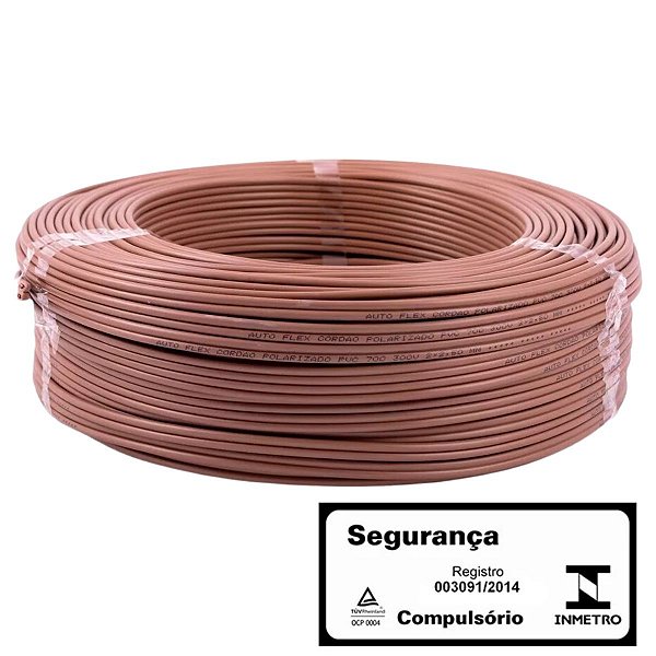Fio Paralelo 2x2,50MM Marrom Rolo com 100M Cobrecom