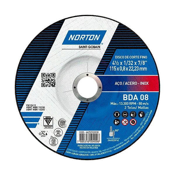 Disco Corte Ultra Fino 4.1/2X1/32X7/8 BDA08 Norton