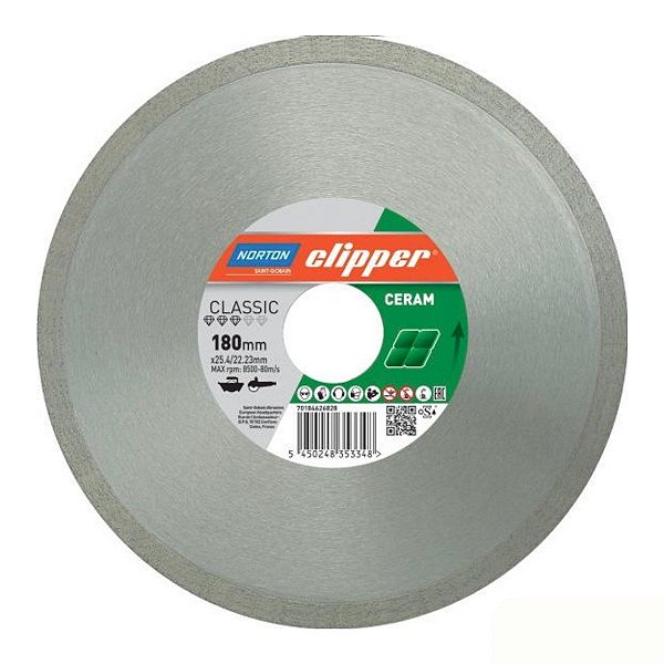 Disco Diamantado Clipper 200X25,4 Porcelanato Premium Norton