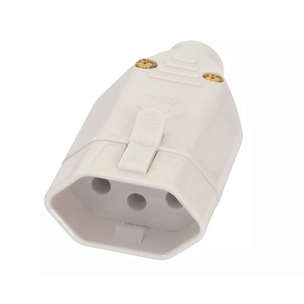 Plug Fêmea 2P+T 10A Cinza 1727 Fame