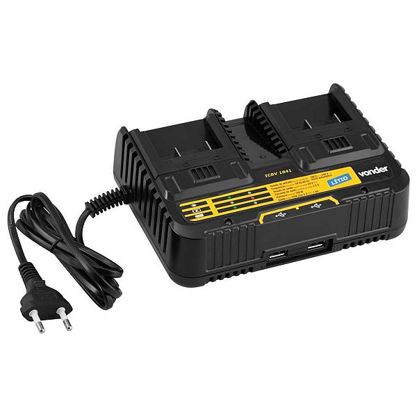 Carregador de Bateria Duplo 18V IBCV1841 6004184100 Vonder