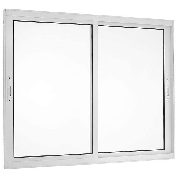 Janela de Correr 100x120 2 Folhas sem Grade Vidro Liso Alumínio Branco 5881 Esquadrisul