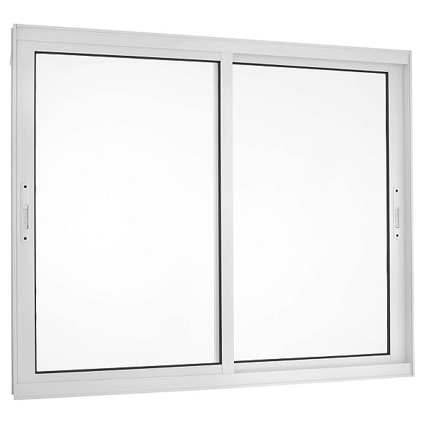 Janela de Correr 120x120 2 Folhas sem Grade Vidro Liso Alumínio Branco 5884 Esquadrisul