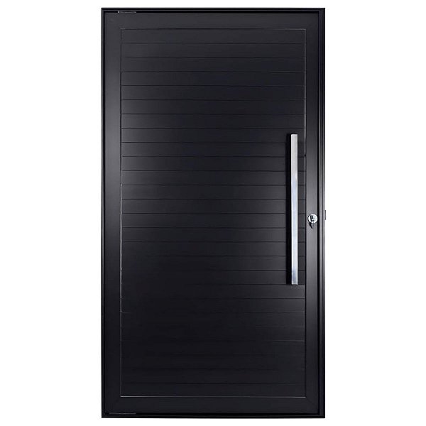 Porta Lambril Pivotante 220x120 Direita Alumínio Preto com Puxador 6172 Esquadrisul