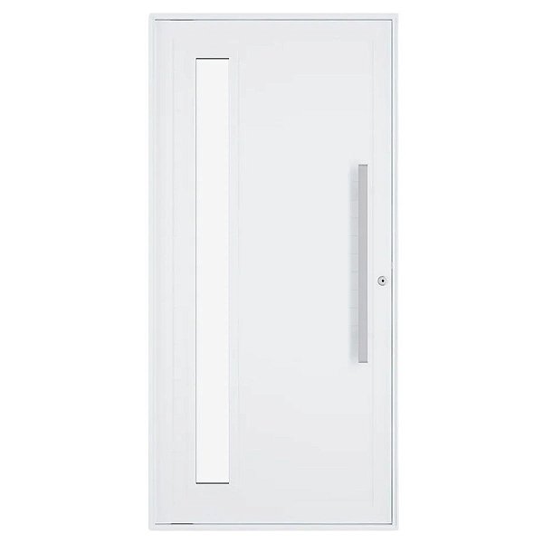 Porta Lambril Pivotante 220x100 Esquerda Alumínio Branco com Puxador e Visor 5915 Esquadrisul