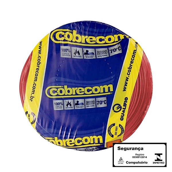 Cabo Flexível 1,5mm Vermelho Blister C/50m Cobrecom