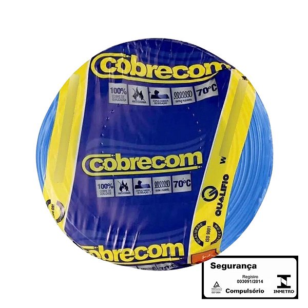 Cabo Flexível 6,0mm Azul Blister C/50m Cobrecom