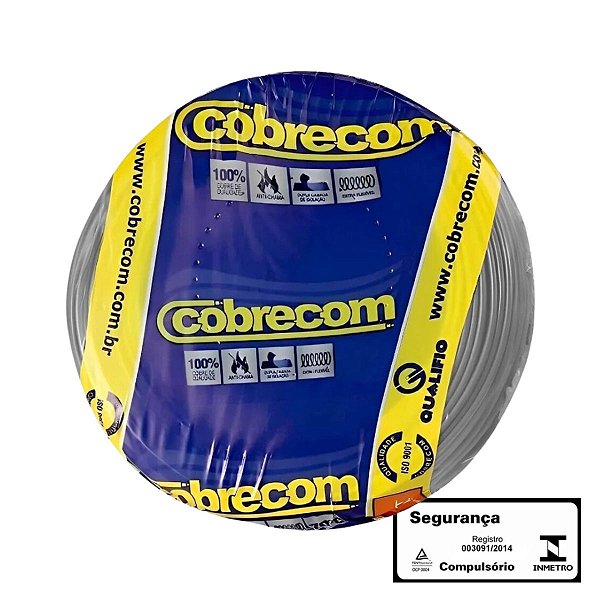 Cabo Flexível 6,0mm Cinza Blister C/50m Cobrecom