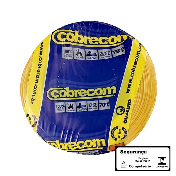Cabo Flexível 1,5mm Amarelo Blister C/15m Cobrecom