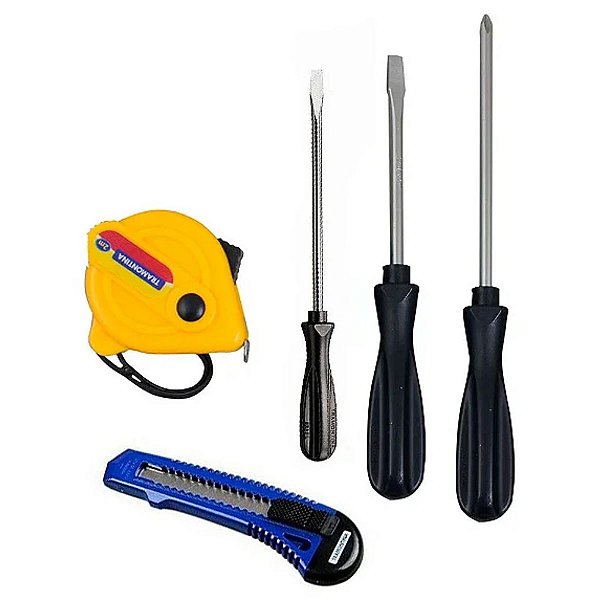 Kit Trena Estilete e Chaves de Fenda 5 Peças 43408500 Tramontina