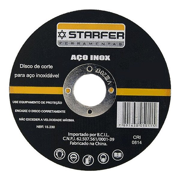 Disco de Corte Para Inox 4.1/2" x 7/8" Starfer