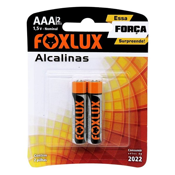 Pilhas Alcalinas AAA 2 Pilhas Foxlux