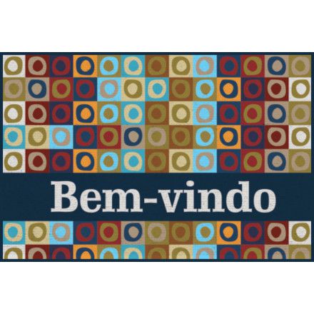 Tapete De Bem Vindo Circulo Cleankasa 40x60 Kapazi