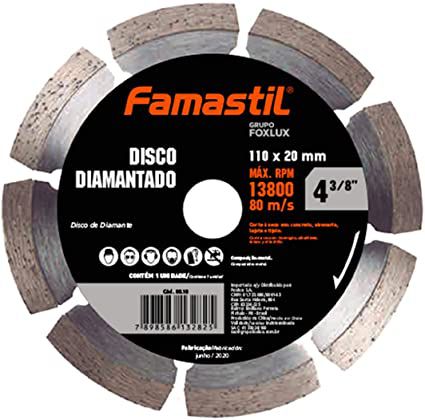Disco Diamantado Liso Segmentado 4.3/8'' Famastil