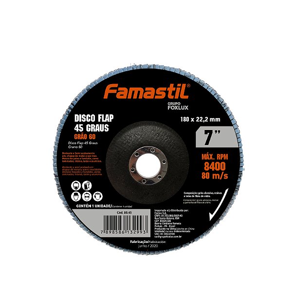 Disco Flap 7''   4.1/2'' X 80G Famastil