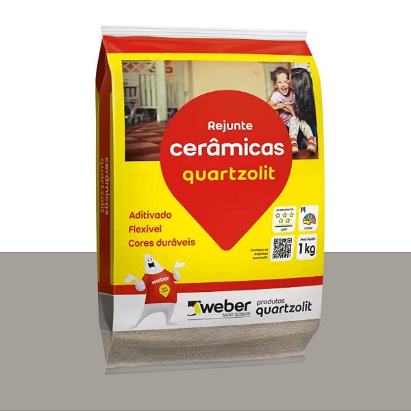 Rejunte Cerâmicas 1KG Cinza Outono Quartzolit