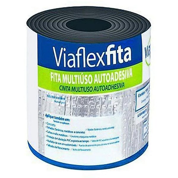 Manta Asfáltica Viaflex Fita 10cm Rolo com 10 Metros Viapol