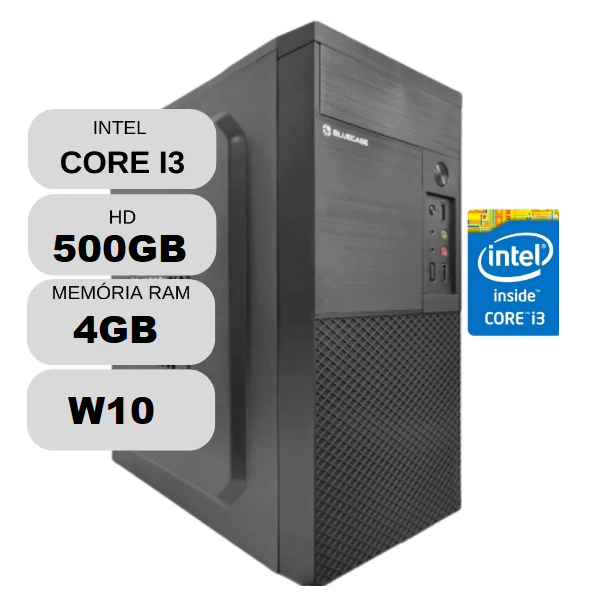 Desktop Black Torre - Processador i3 - 1° geração - Memória 04 GB DDR3 - HDD 320GB - Semi Nova
